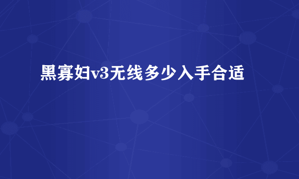黑寡妇v3无线多少入手合适