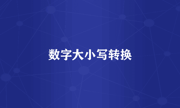 数字大小写转换