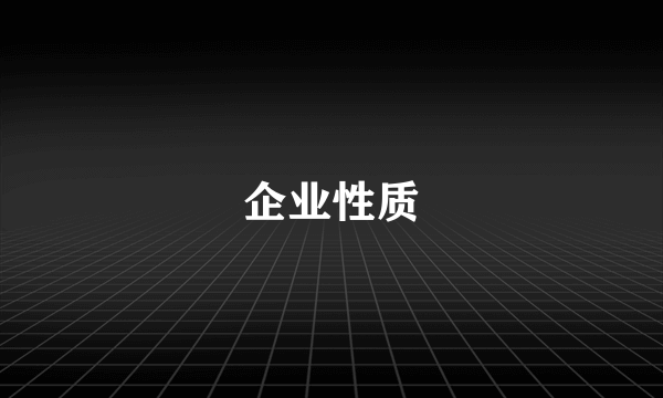 企业性质