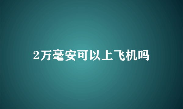 2万毫安可以上飞机吗