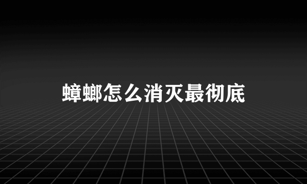 蟑螂怎么消灭最彻底