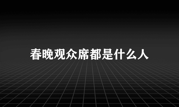 春晚观众席都是什么人