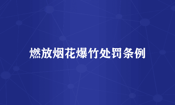 燃放烟花爆竹处罚条例