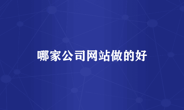 哪家公司网站做的好
