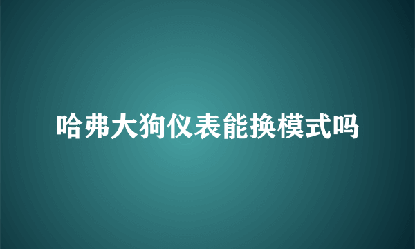 哈弗大狗仪表能换模式吗