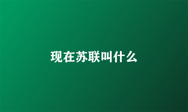 现在苏联叫什么