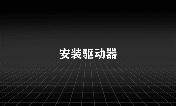 安装驱动器