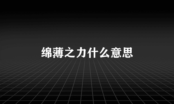 绵薄之力什么意思