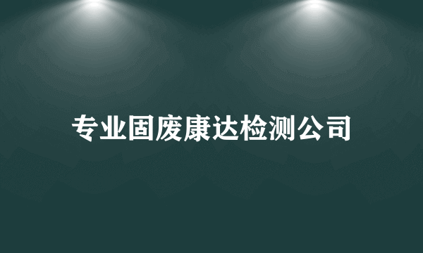 专业固废康达检测公司