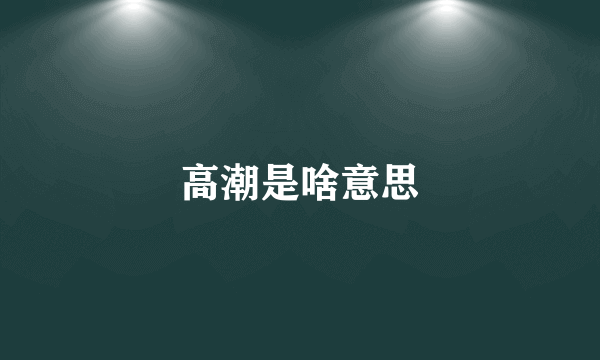 高潮是啥意思