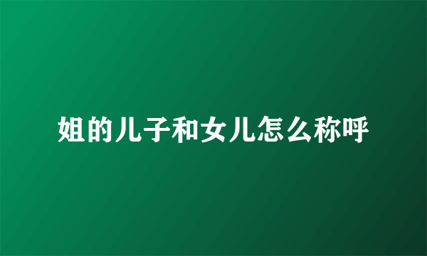姐的儿子和女儿怎么称呼