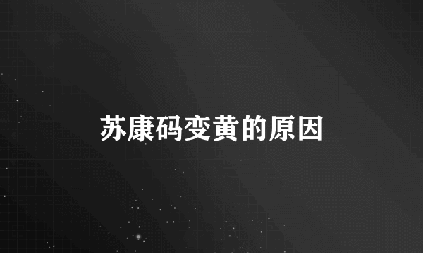 苏康码变黄的原因