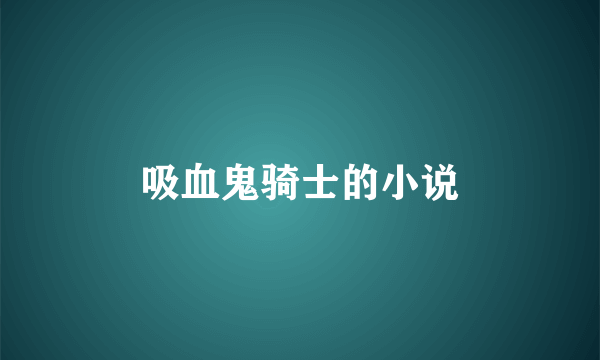 吸血鬼骑士的小说