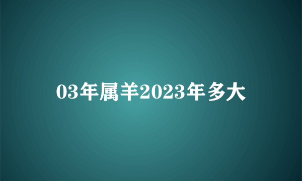 03年属羊2023年多大
