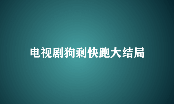 电视剧狗剩快跑大结局