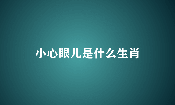 小心眼儿是什么生肖