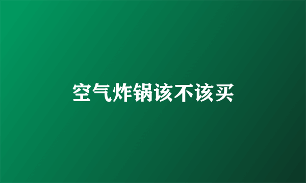 空气炸锅该不该买