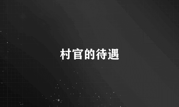 村官的待遇