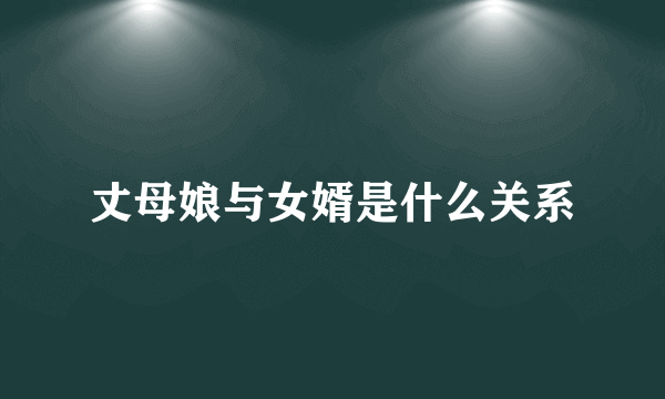 丈母娘与女婿是什么关系