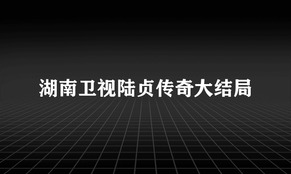 湖南卫视陆贞传奇大结局