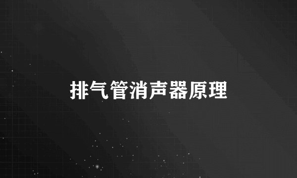 排气管消声器原理