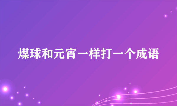 煤球和元宵一样打一个成语