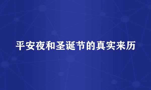 平安夜和圣诞节的真实来历