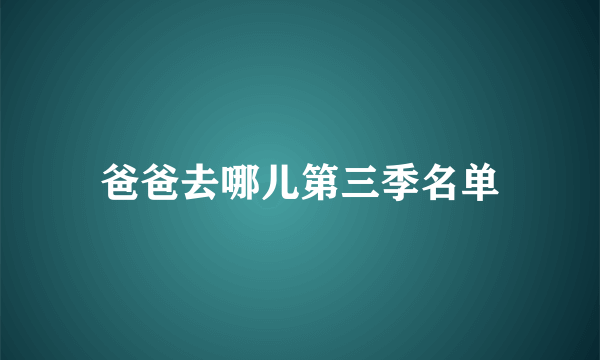 爸爸去哪儿第三季名单