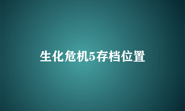 生化危机5存档位置