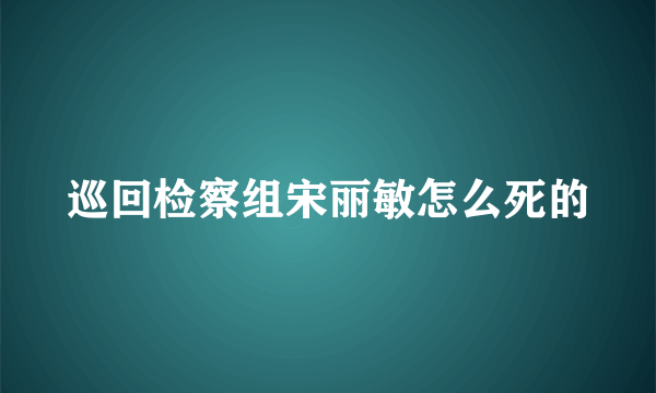 巡回检察组宋丽敏怎么死的