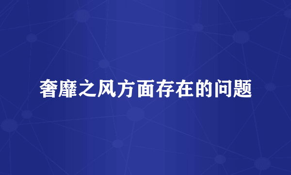 奢靡之风方面存在的问题