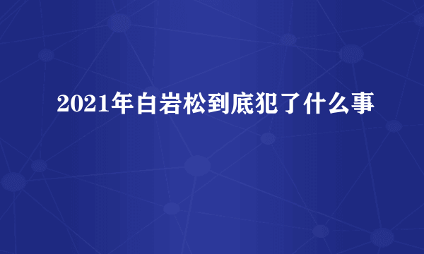 2021年白岩松到底犯了什么事