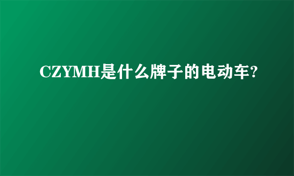 CZYMH是什么牌子的电动车?