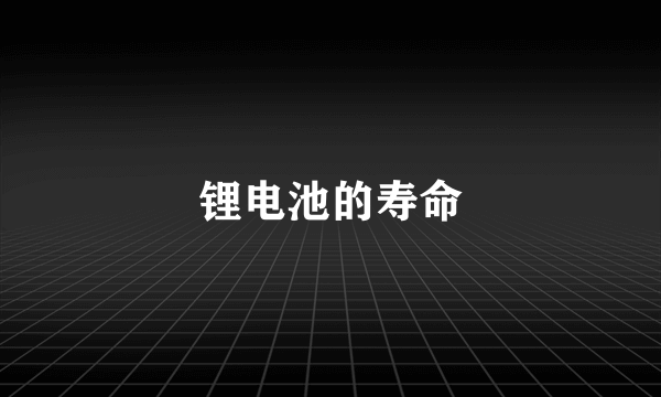锂电池的寿命