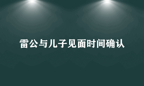 雷公与儿子见面时间确认