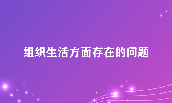 组织生活方面存在的问题