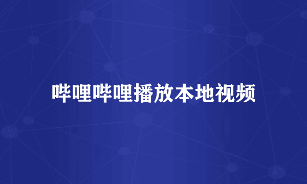 哔哩哔哩播放本地视频