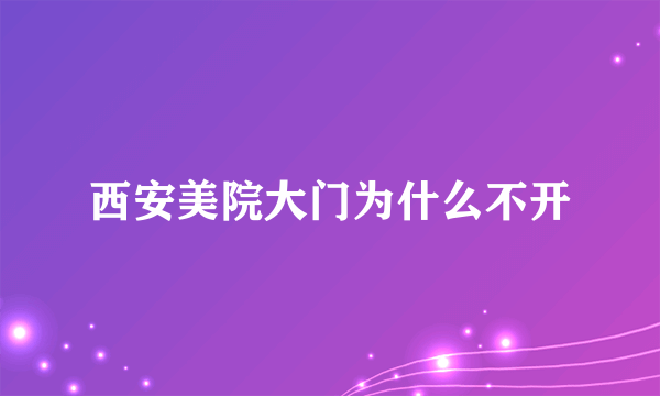 西安美院大门为什么不开