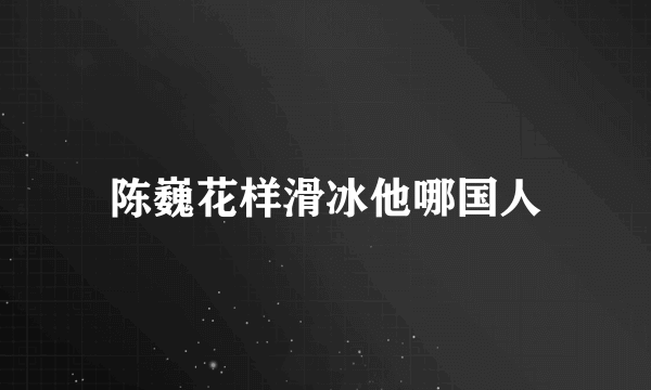 陈巍花样滑冰他哪国人