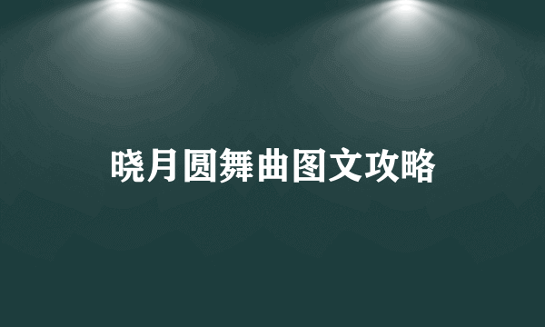 晓月圆舞曲图文攻略