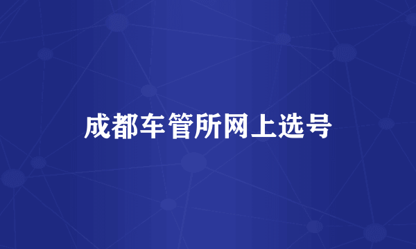 成都车管所网上选号