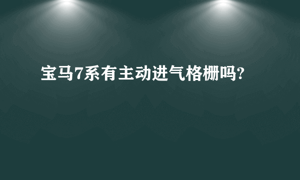 宝马7系有主动进气格栅吗?