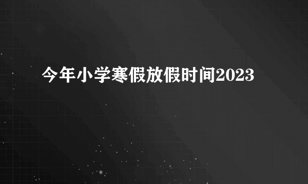 今年小学寒假放假时间2023