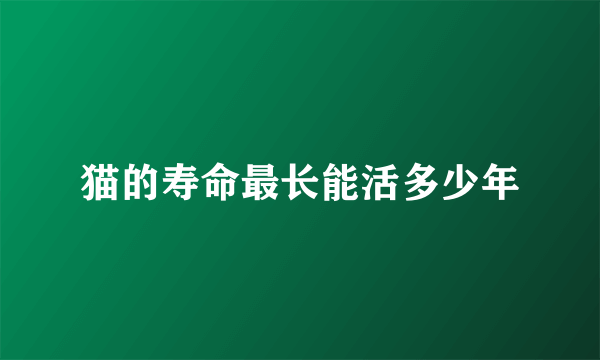 猫的寿命最长能活多少年