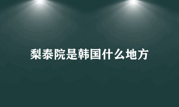 梨泰院是韩国什么地方