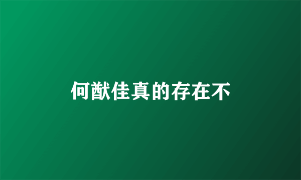 何猷佳真的存在不