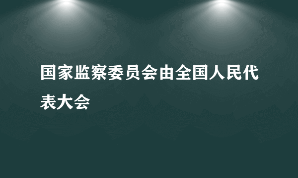 国家监察委员会由全国人民代表大会