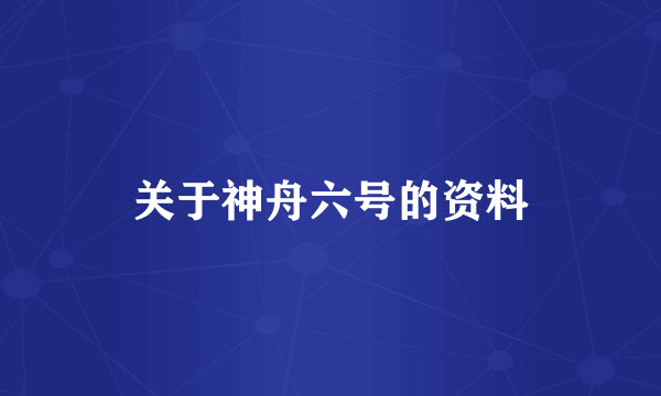 关于神舟六号的资料