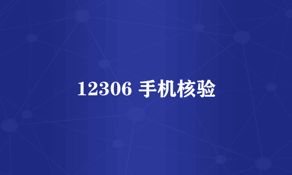 12306 手机核验