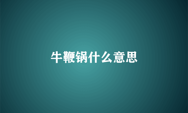 牛鞭锅什么意思